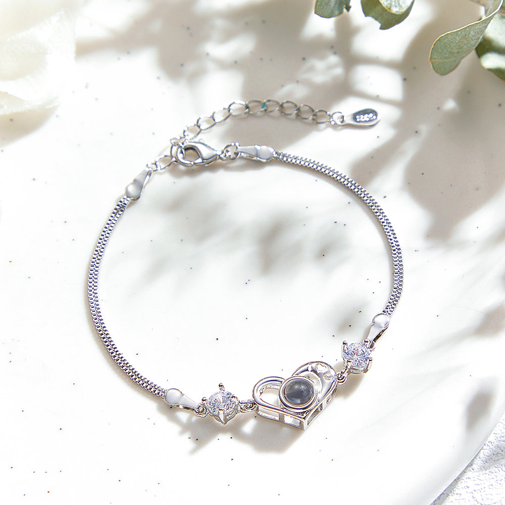 Cadeau Personnalisé De Forme De Pêche De Bracelet De Photo De Projection - soufeelfr