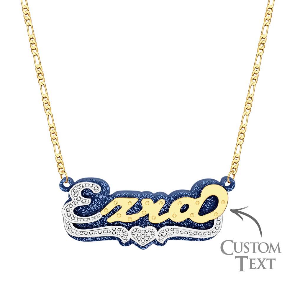 Collier Hip Hop Avec Nom Personnalisé, Décoration Colorée En Métal Scintillant Et Acrylique Pour Hommes - soufeelfr