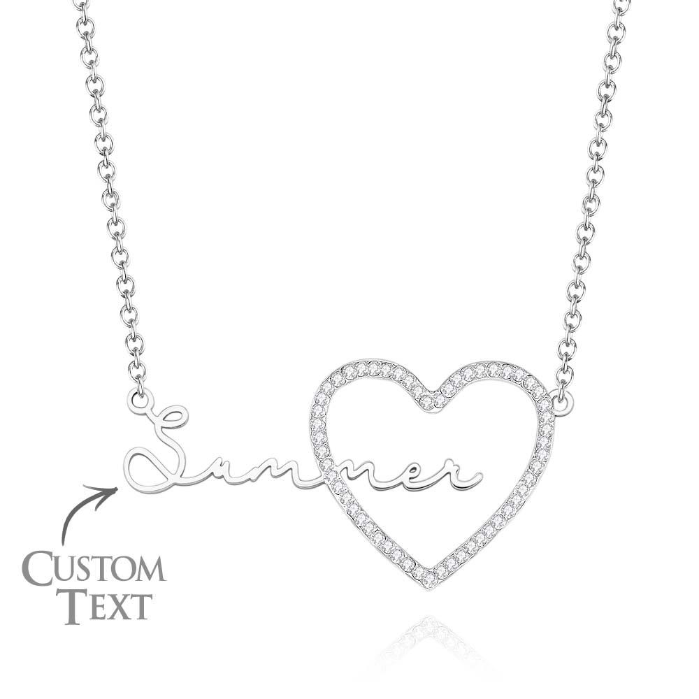 Collier Avec Nom Personnalisé, Cœur Glacé, Ajouré, Bijoux, Cadeau Pour Elle - soufeelfr