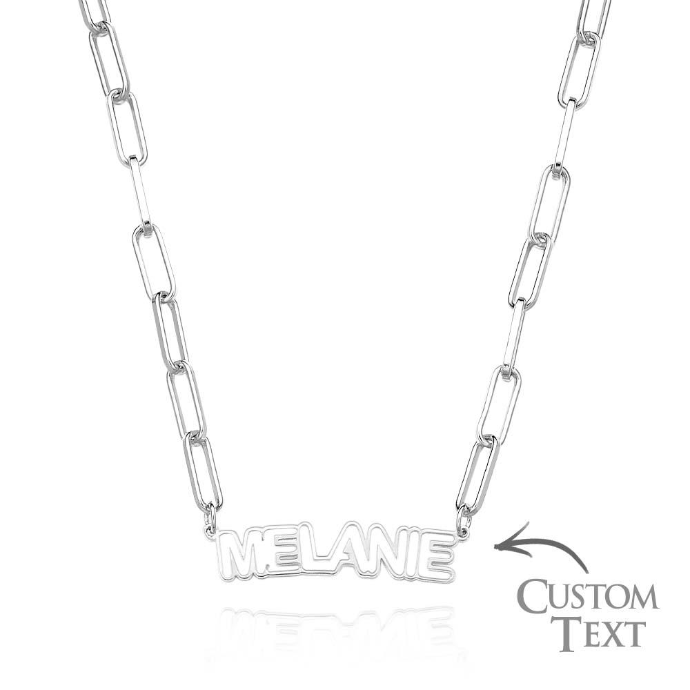 Collier Avec Nom Ajouré Personnalisé, Pendentif Élégant, Bijoux Cadeaux Pour Elle - soufeelfr