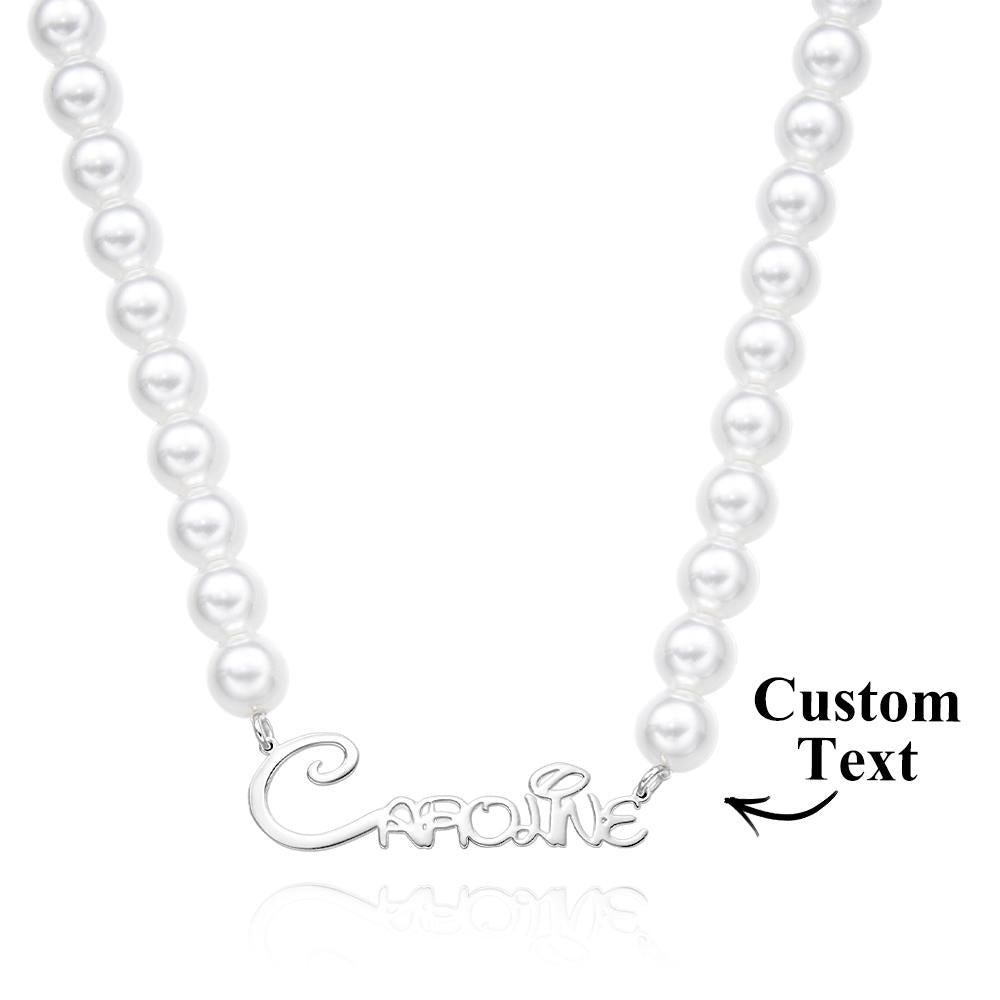 Collier De Perles Personnalisé Avec Nom, Cadeau Classique Pour Fille - soufeelfr
