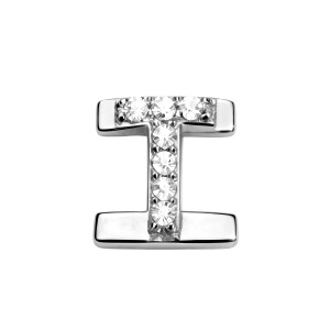 Breloque Lettre T Avec Diamant - Argent