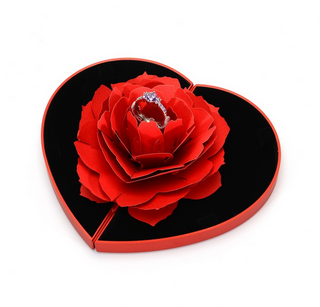 Coffret Pour Bague De Fiançailles, Boîte À Bagues, Boîte À Roses, Support De Rangement De Bijoux Surprise Pour Femme Comme Cadeau De Fiançailles, De Mariage, De Saint-valentin (boîte Uniquement, Bague Non Incluse) - soufeelfr
