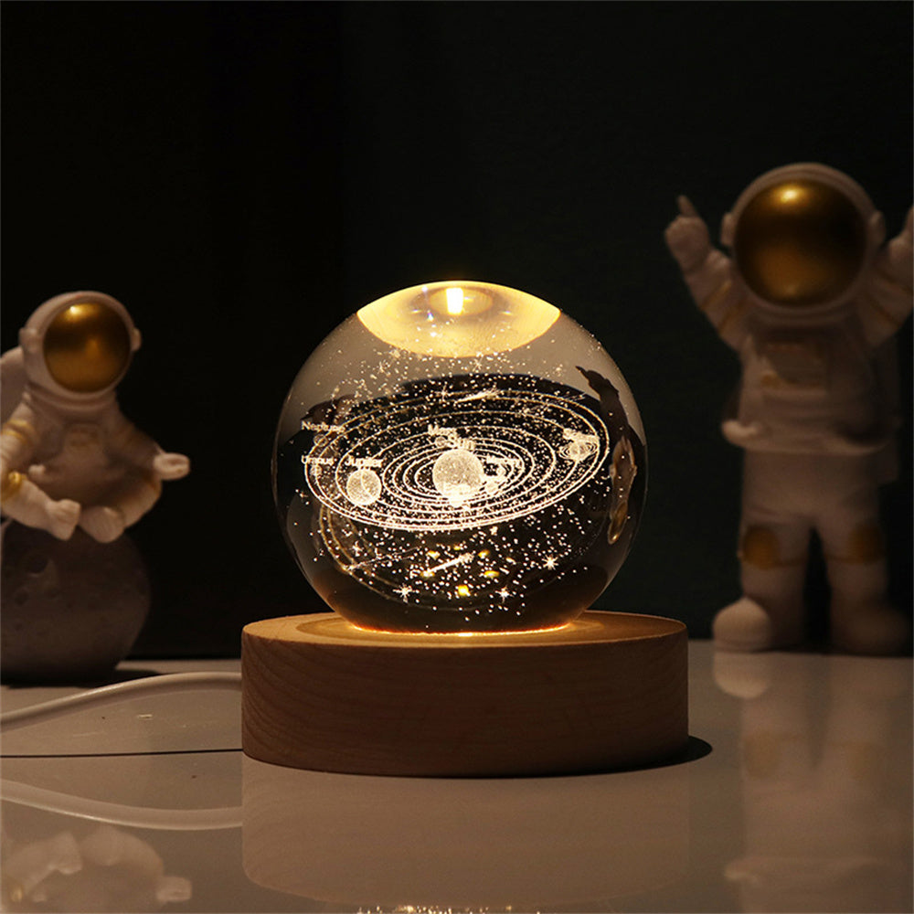 Veilleuse En Cristal De Galaxie Cosmique, Boule De Cristal De Lune, Globe En Verre, Cadeaux De Décoration Uniques Pour La Maison - soufeelfr