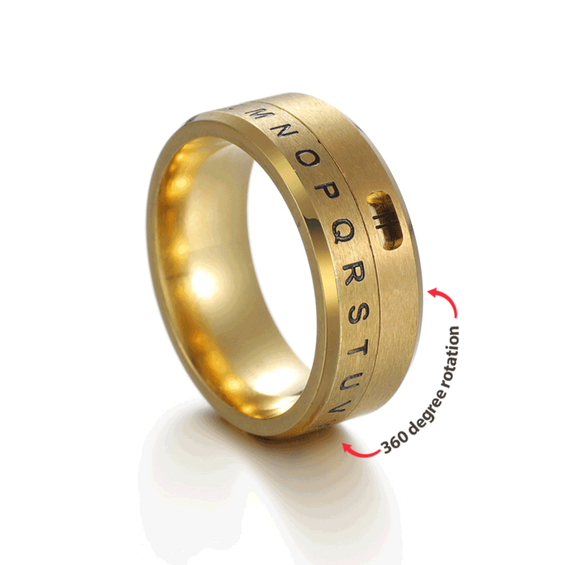 Bague Rotative Anti-anxiété Avec Lettres Plaquée Argent Pour Lui - soufeelfr