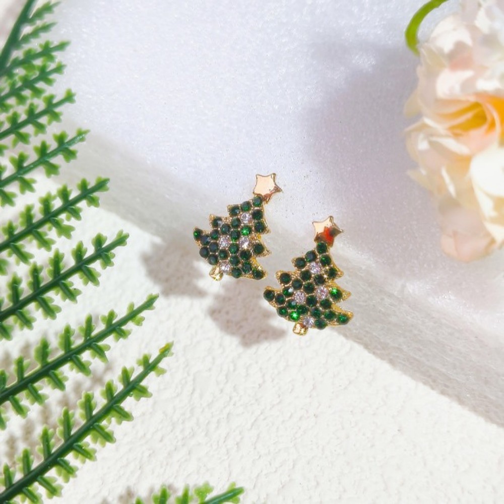 Boucles D'oreilles En Forme D'arbre De Noël, Bijoux De Noël, Clous, Différents Styles, Cadeaux Pour Elle, Cadeaux De Noël - soufeelfr