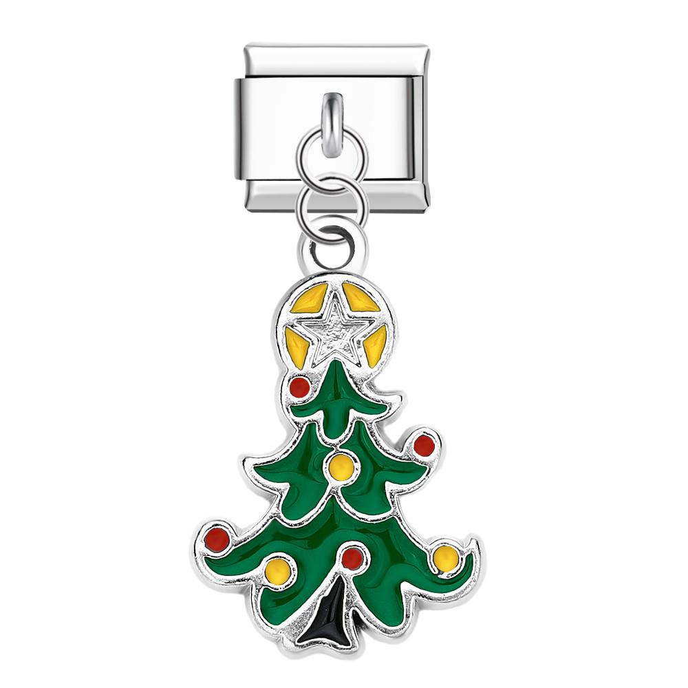 Charm Italien Arbre De Noël Pour Bracelets À Breloques Italiens Lien Composable Cadeau De Noël - soufeelfr