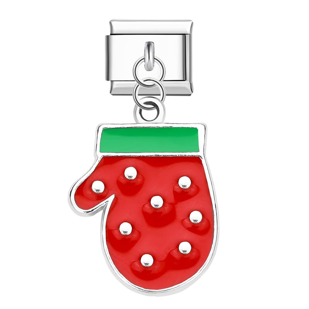 Gants De Noël Charm Italien Pour Bracelets À Breloques Italiens Lien Composable Cadeau De Noël - soufeelfr