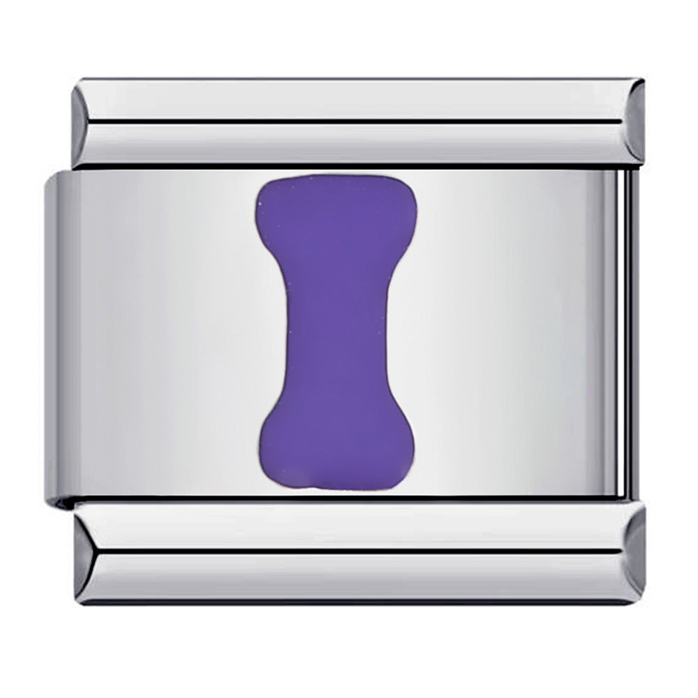 Charm Italien Lettre I Violet Pour Bracelets Charms Italiens Lien Composable - soufeelfr