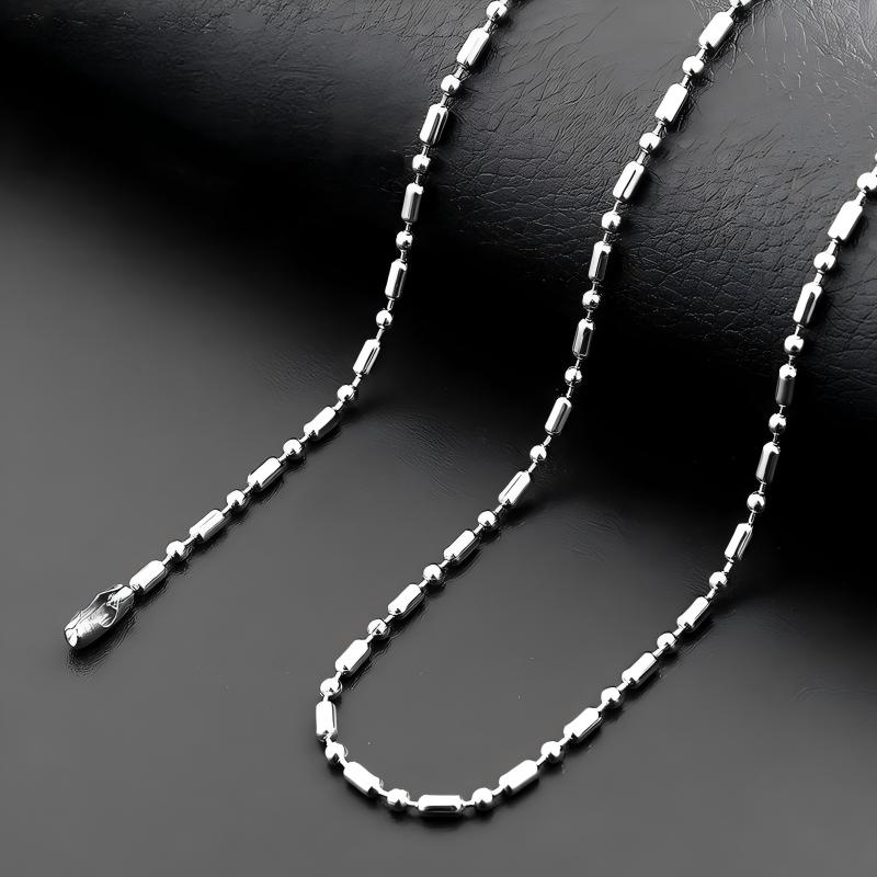 Chaîne Style Bambou 60 Cm Argent - soufeelfr