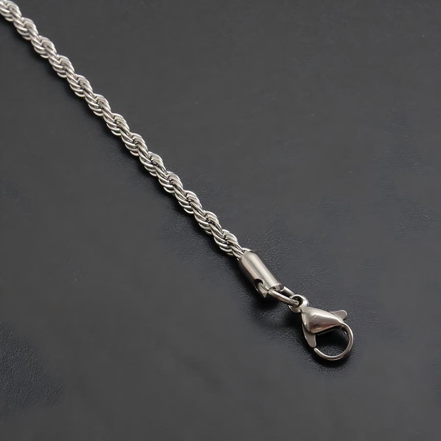 Chaîne Torsadée 60 Cm Argentée - soufeelfr
