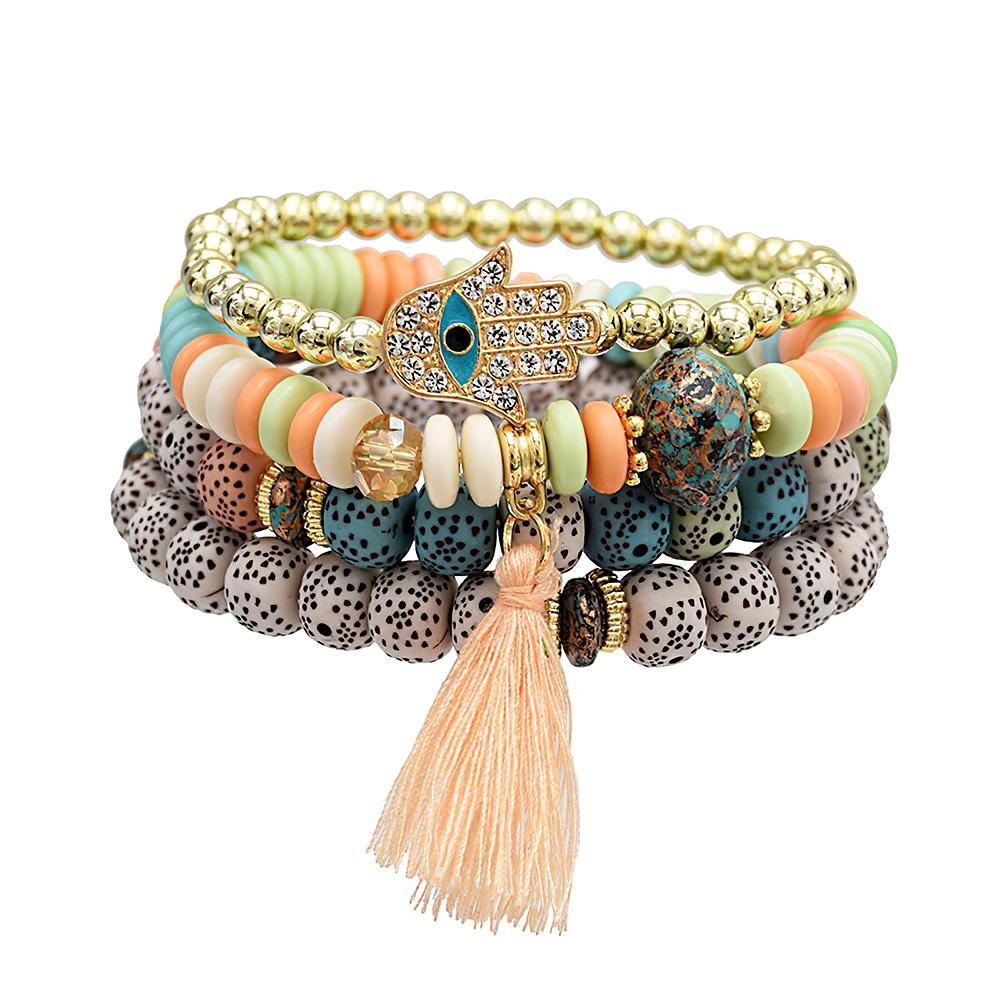 Bracelets Empilables Bohémien, Cadeaux Tendance Multicouches Pour Petite Amie - soufeelfr