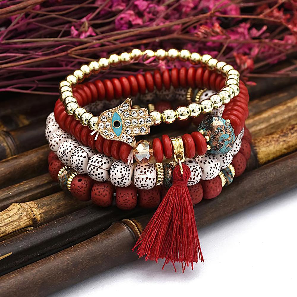 Bracelets Empilables Bohémien, Cadeaux Tendance Multicouches Pour Petite Amie - soufeelfr