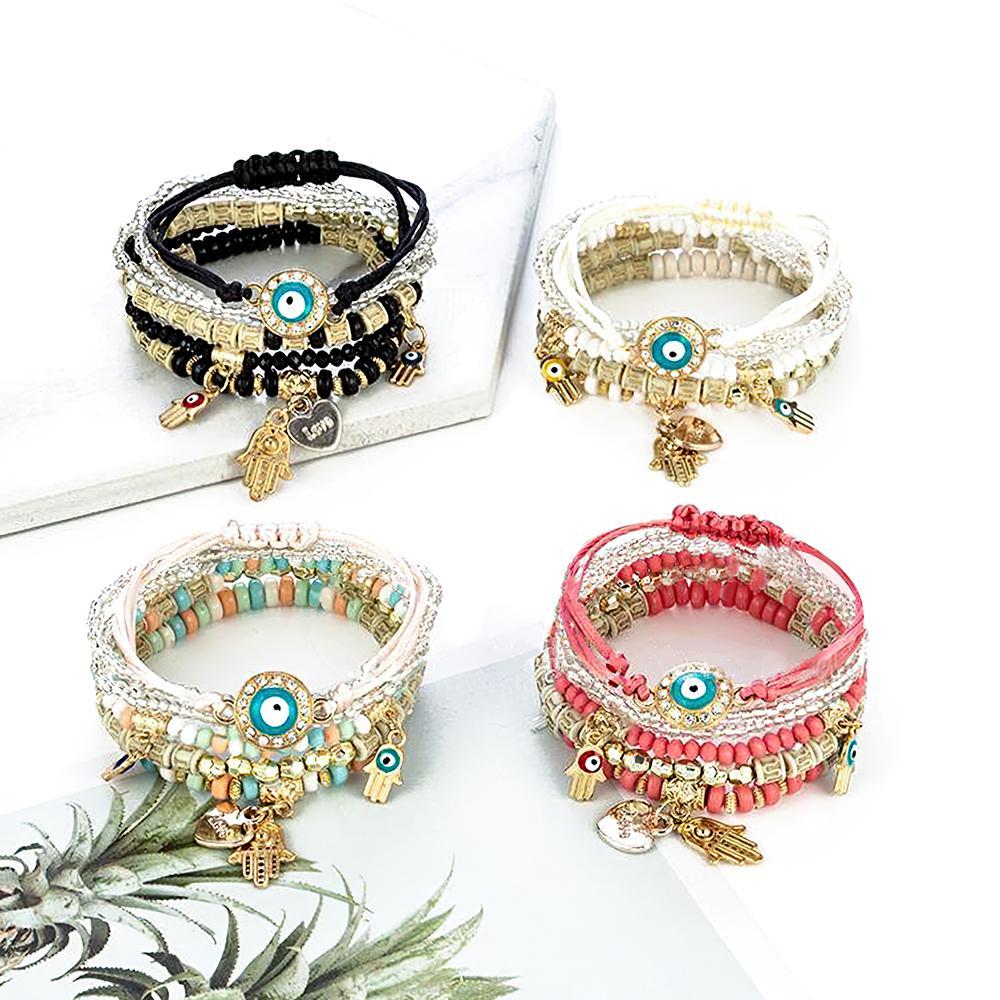 Bracelets Empilables Bohémien, Cadeaux Tendance Multicouches Pour Petite Amie - soufeelfr