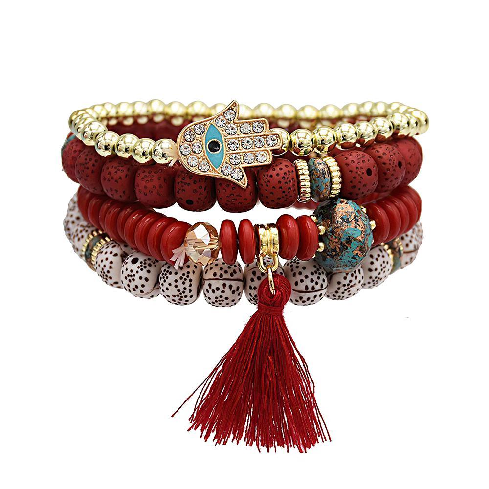 Bracelets Empilables Bohémien, Cadeaux Tendance Multicouches Pour Petite Amie - soufeelfr