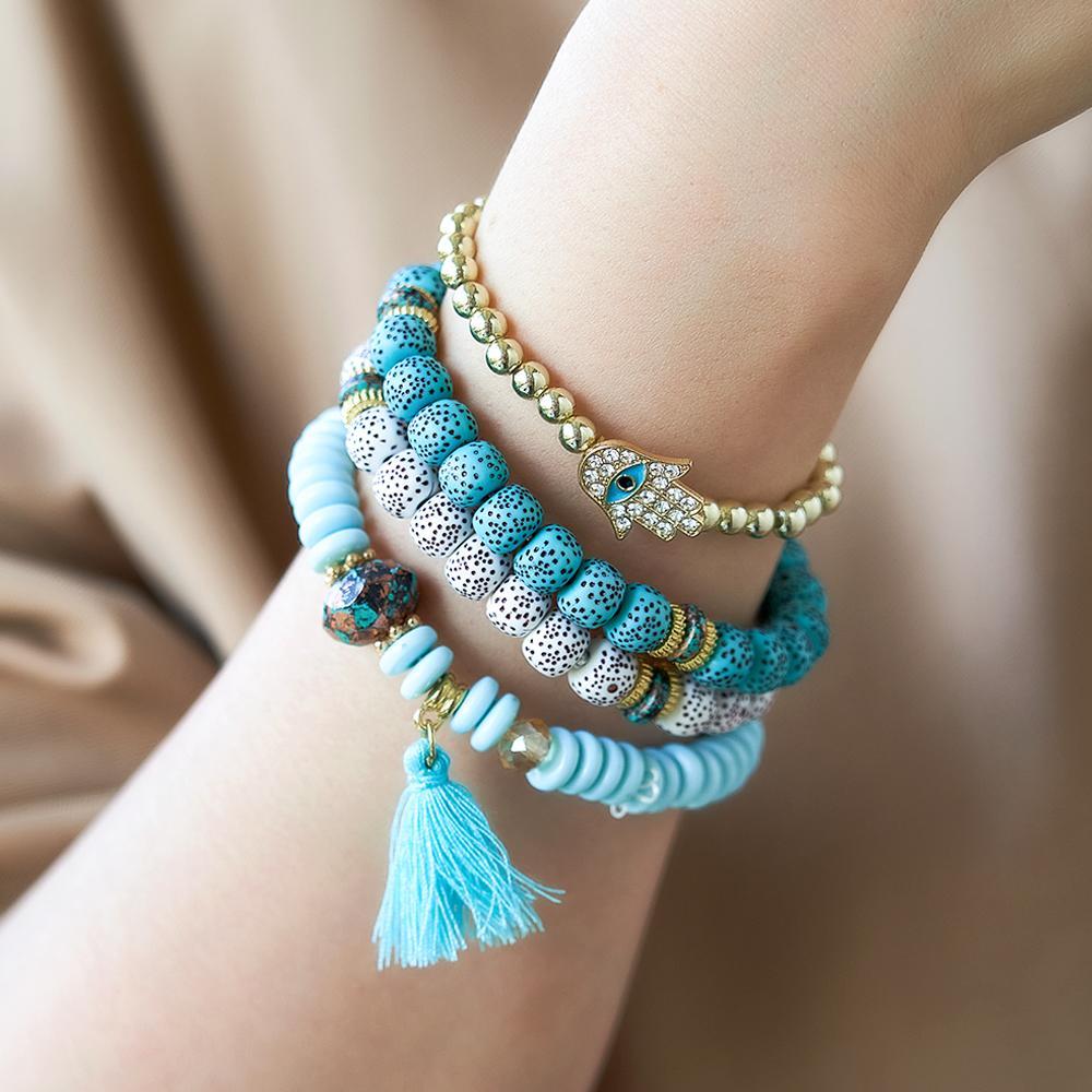 Bracelets Empilables Bohémien, Cadeaux Tendance Multicouches Pour Petite Amie - soufeelfr