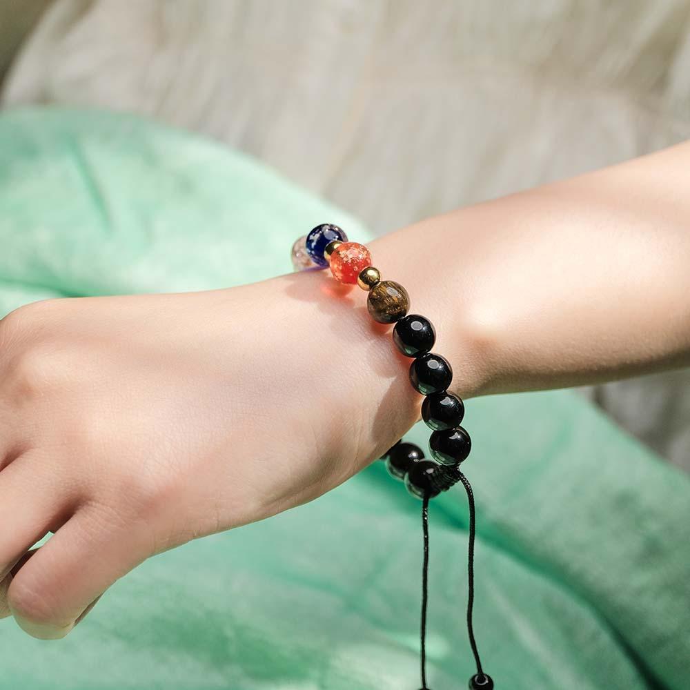 Bracelet Tressé En Verre Luciole, Perles Dorées Lumineuses, Six Couleurs, Brille Dans La Nuit - soufeelfr