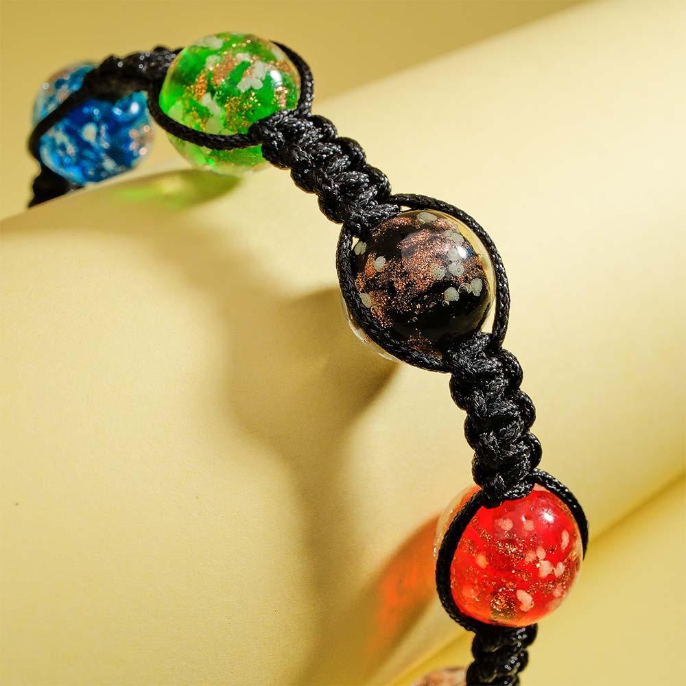 Bracelet Tressé En Verre Luciole À Six Couleurs Qui Brille Dans Le Noir - soufeelfr