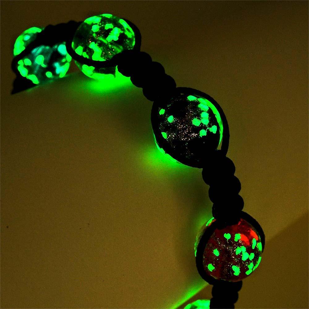 Bracelet Tressé En Verre Luciole À Six Couleurs Qui Brille Dans Le Noir - soufeelfr