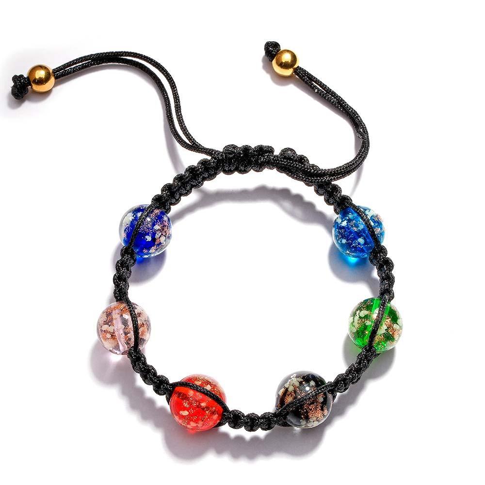 Bracelet Tressé En Verre Luciole À Six Couleurs Qui Brille Dans Le Noir - soufeelfr