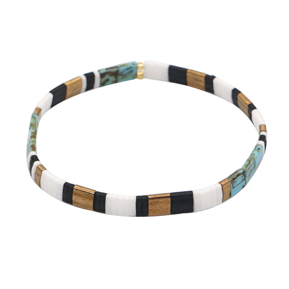 Bracelet De Perles Tila Noir Et Blanc, Bracelets À La Mode Vintage, Cadeau - soufeelfr