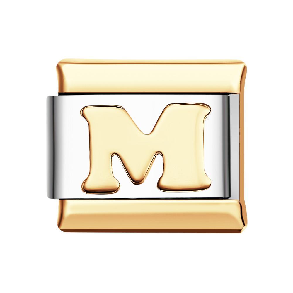 Charm Italien Alphabets M-argent Pour Bracelets À Breloques Italiens Lien Composable