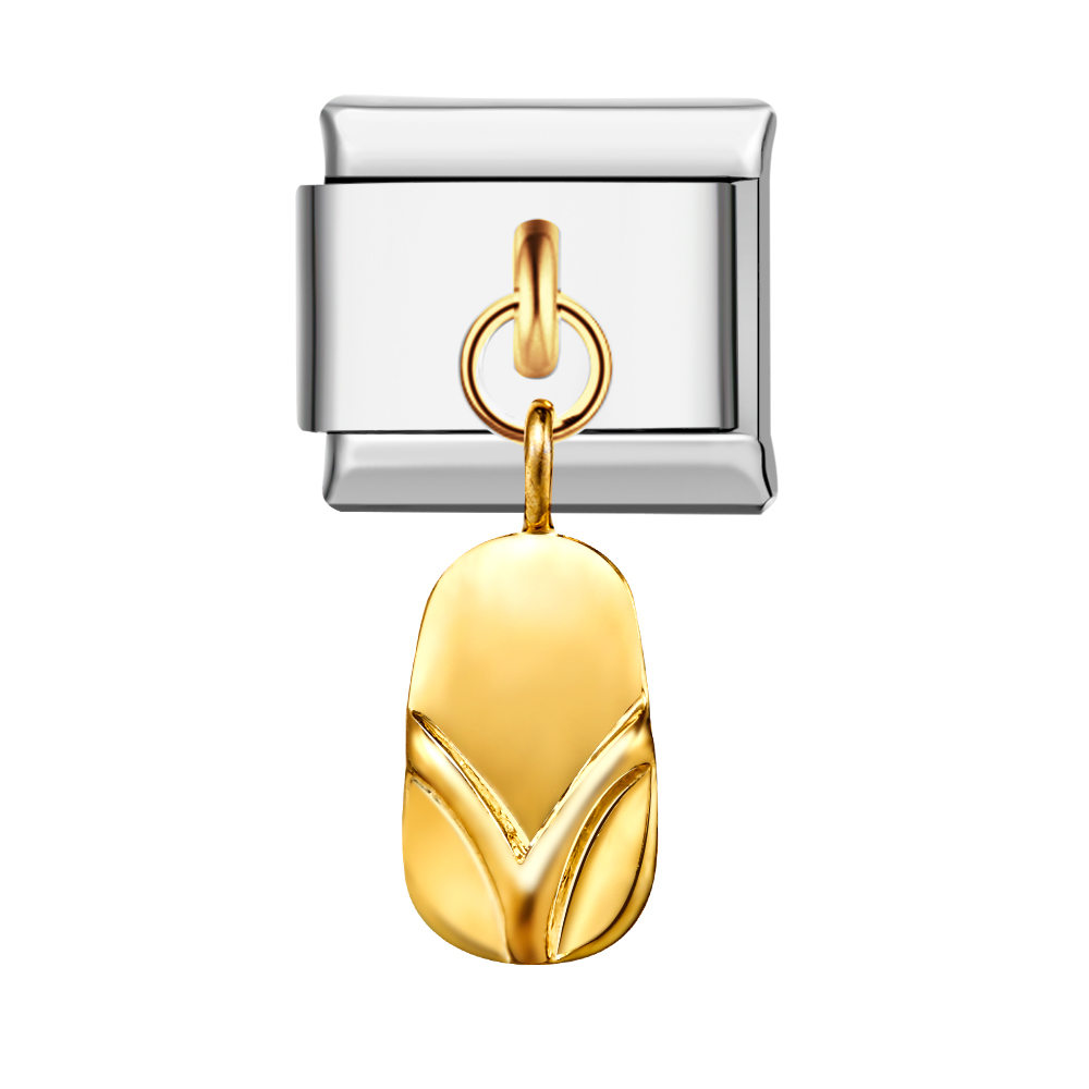 Charm Italien Pantoufles En Or Pour Bracelets À Charms Italiens Lien Composable