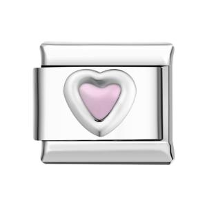 Coeur D'amour - Charm Italien Rose Pour Bracelets Charms Italiens Lien Composable