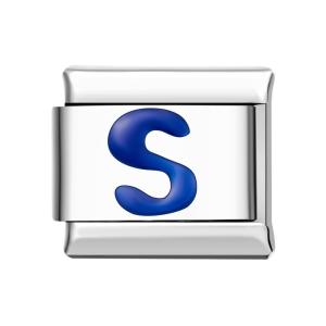 Charm Italien Bleu S Pour Bracelets À Charms Italiens Lien Composable