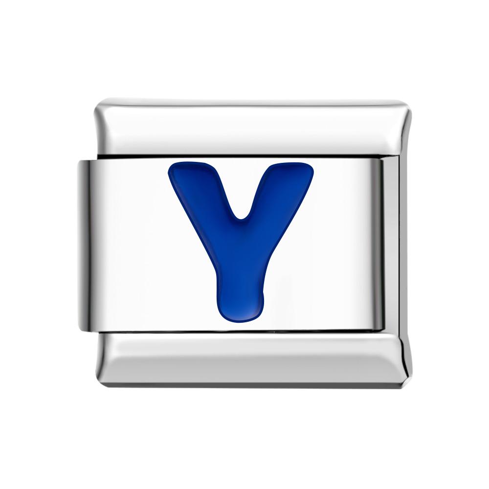 Charm Italien Y Bleu Pour Bracelets À Charms Italiens Lien Composable - soufeelfr