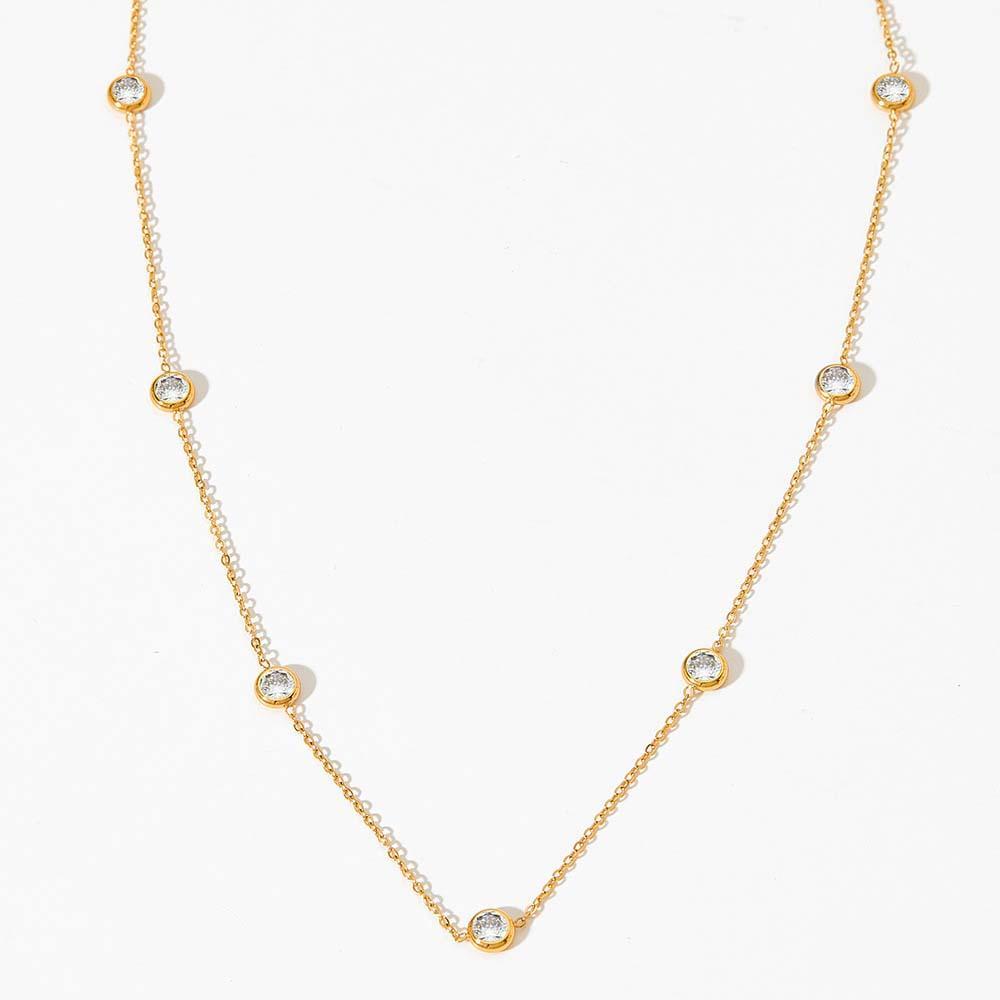 Collier De Diamants Classique En Or, Chaîne Minimaliste, Collier Délicat Et Fin - soufeelfr