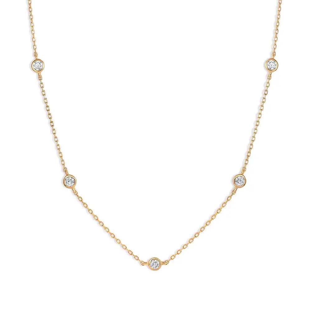 Collier De Diamants Classique En Or, Chaîne Minimaliste, Collier Délicat Et Fin - soufeelfr