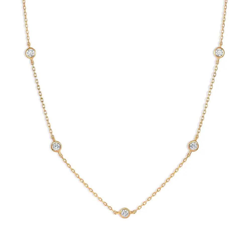 Collier De Diamants Classique En Or, Chaîne Minimaliste, Collier Délicat Et Fin - soufeelfr