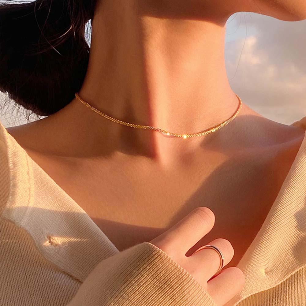 Collier Classique En Or Chaîne Minimaliste Collier Délicat Et Fin Or - soufeelfr