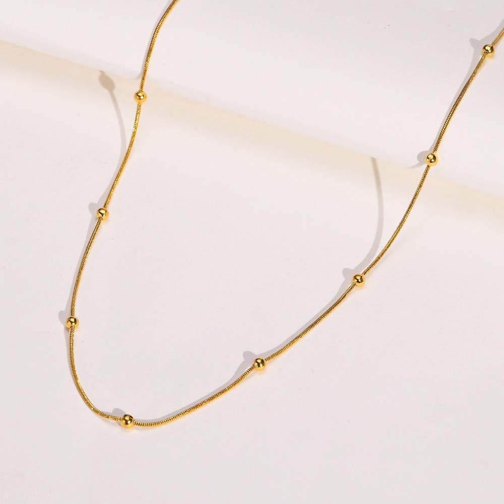 Collier En Or Pour Femmes, Chaîne Minimaliste, Collier Délicat Et Fin - soufeelfr