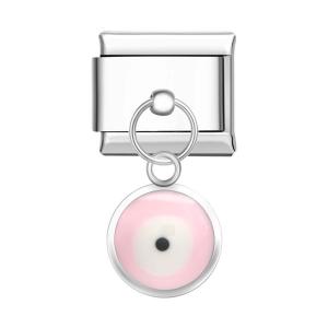 Oeil Du Diable - Charm Italien Rose Pour Bracelets Charms Italiens Lien Composable