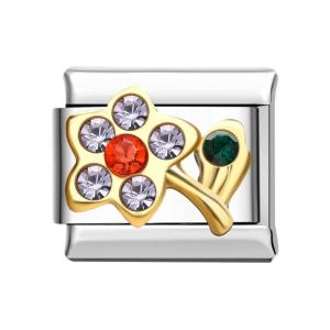 Charm Italien Pierres Arc-en-ciel Pour Bracelets À Charms Italiens Lien Composable