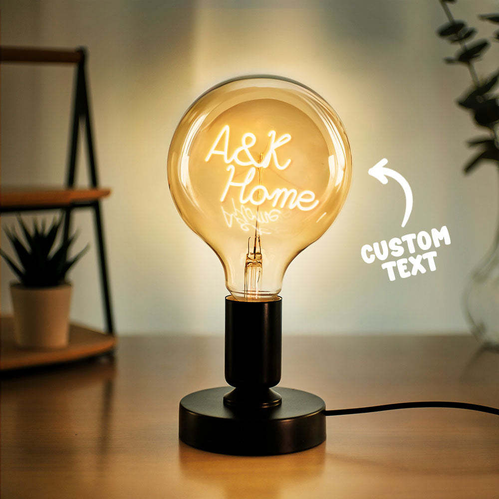 Texte Personnalisé Vintage Edison Led Lampe De Modélisation À Filament Ampoules Douces Décoratives Lumière Jaune Chaude Led - soufeelfr