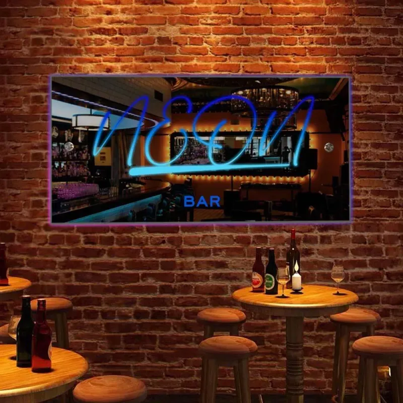 Panneau Miroir Avec Nom Personnalisé, Modèles En Option, Panneau Néon Avec Lumières Led, Texte Personnalisé, Décoration Murale Multicolore, Cadeau Pour La Famille - soufeelfr