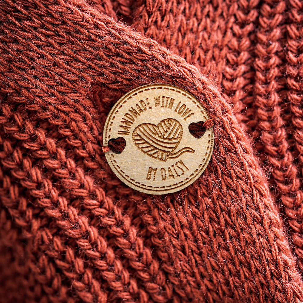 Boutons En Bois Personnalisés Faits À La Main Avec Amour, Ensemble De 15 Étiquettes De Vêtements, Cadeau Pour Mère Grand-mère, Amateurs De Tricot Et De Crochet