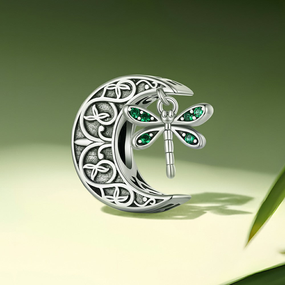 Charme Libellule Lune Argent Sterling 925 Xs1965