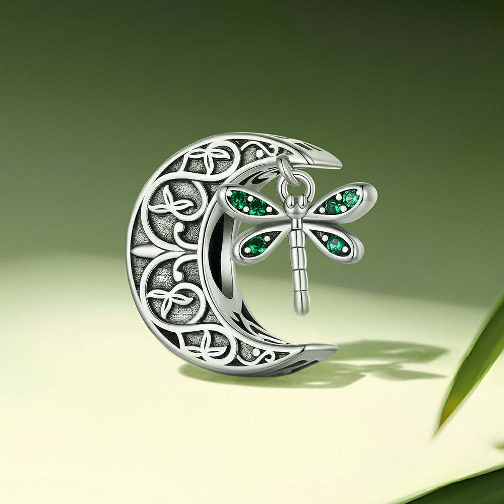 Charme Libellule Lune Argent Sterling 925 Xs1965