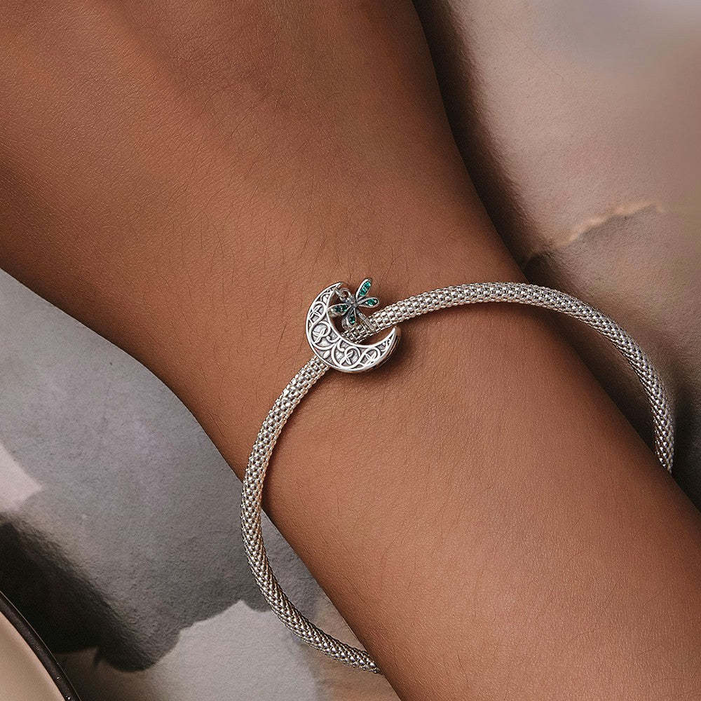 Charme Libellule Lune Argent Sterling 925 Xs1965