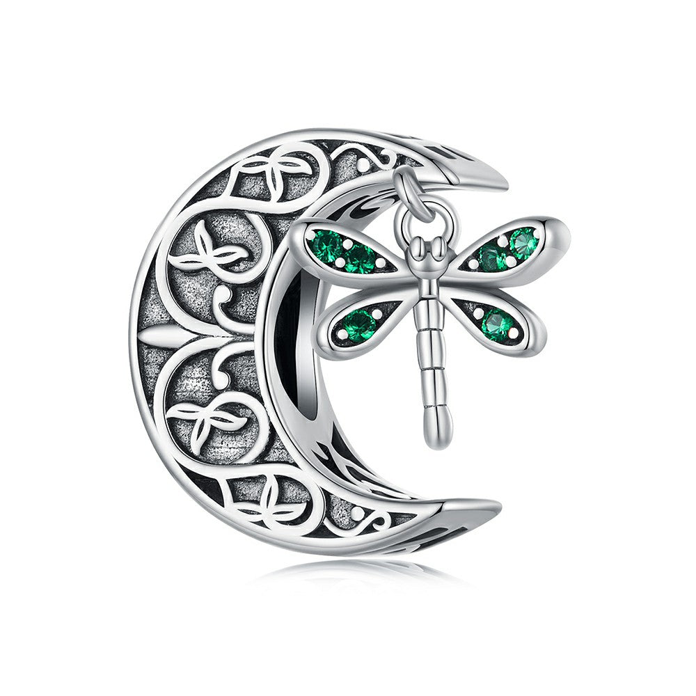 Charme Libellule Lune Argent Sterling 925 Xs1965