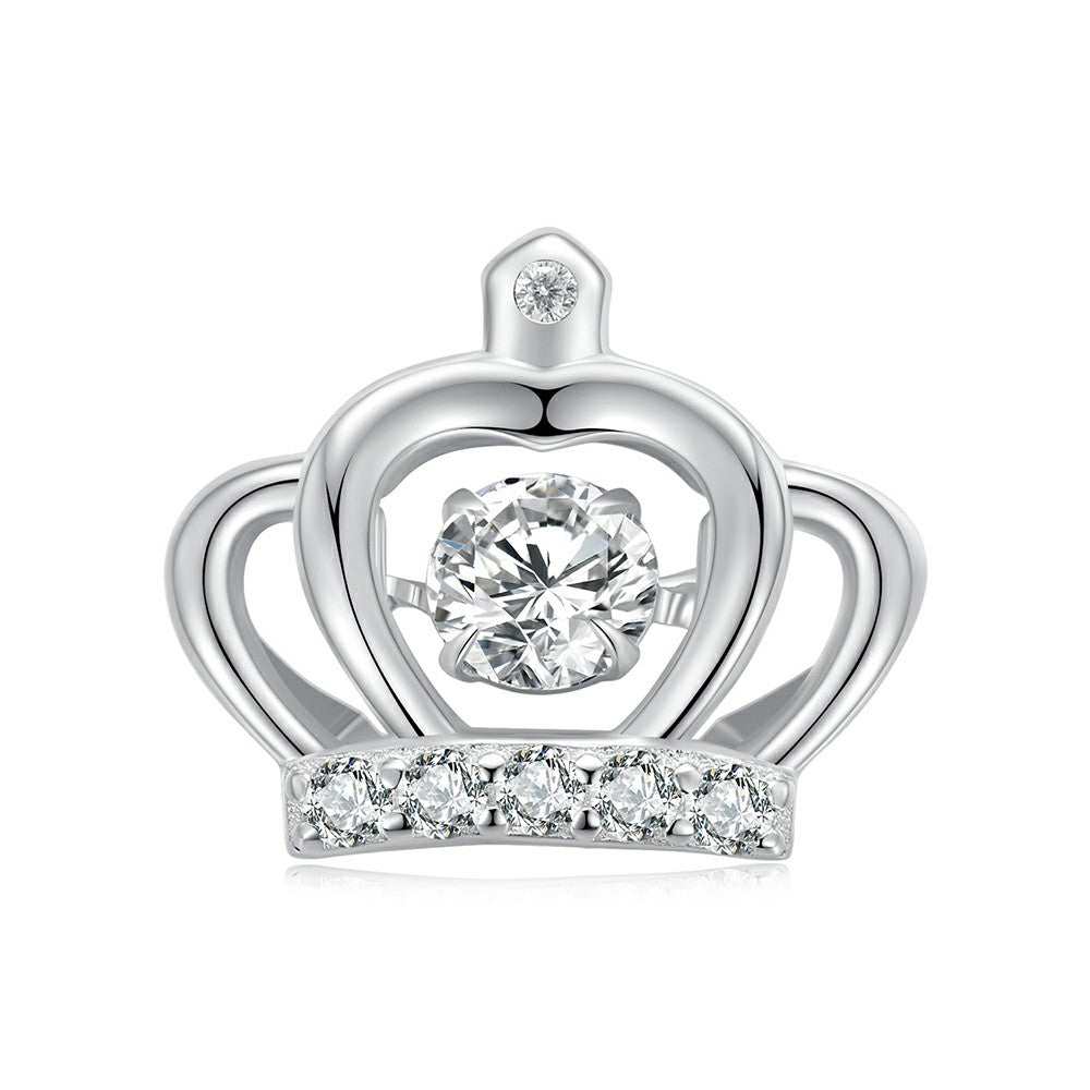 Charme Couronne De Diamants 925 Argent Sterling Xs1972