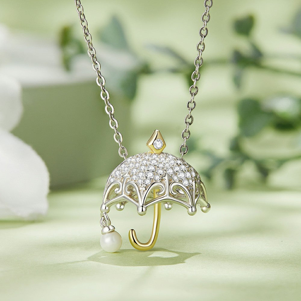 Breloque Parasol Perle Argent Sterling 925 Xs1979