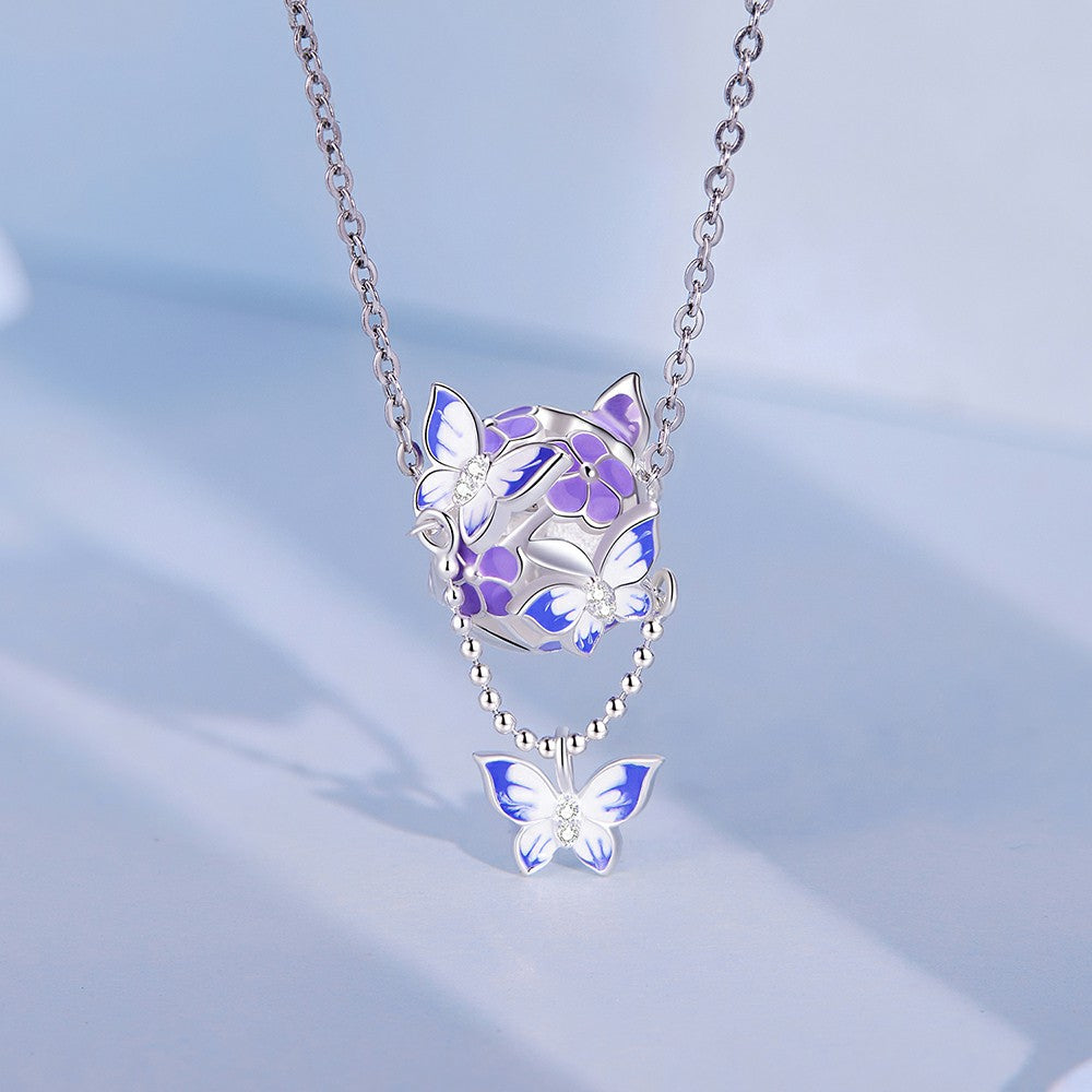 Breloque Pompon Papillon En Argent Sterling 925 Xs2006