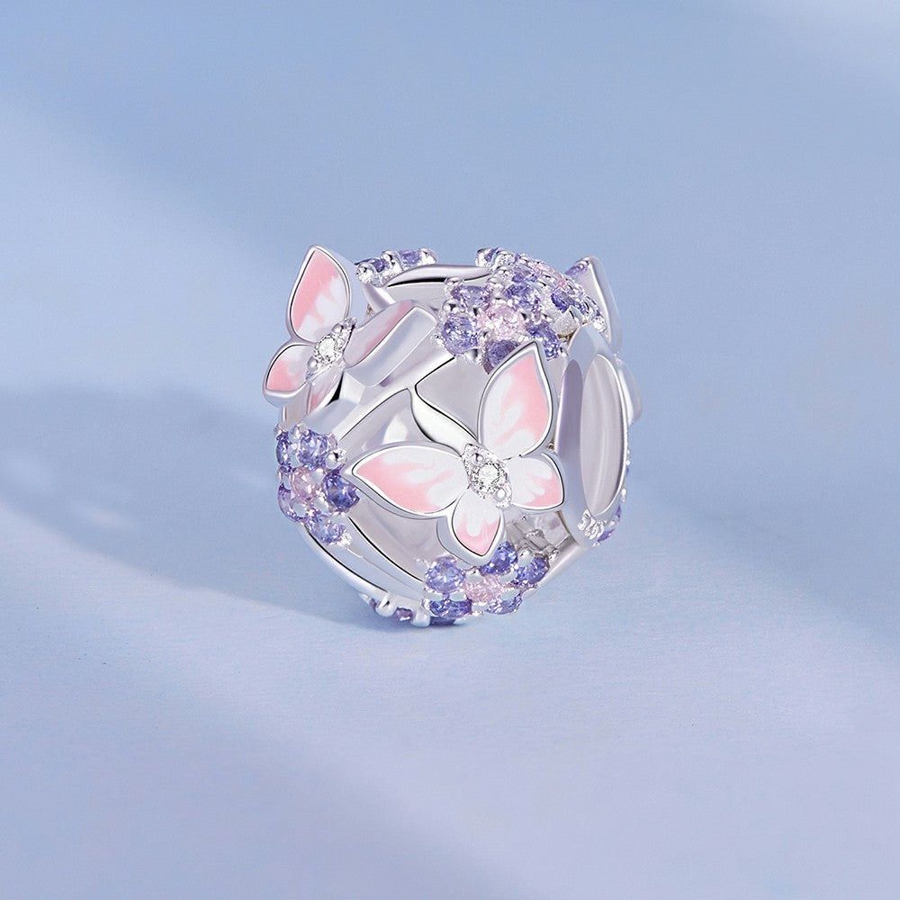 Breloque Papillon Zircon Argent Sterling 925 Xs2007