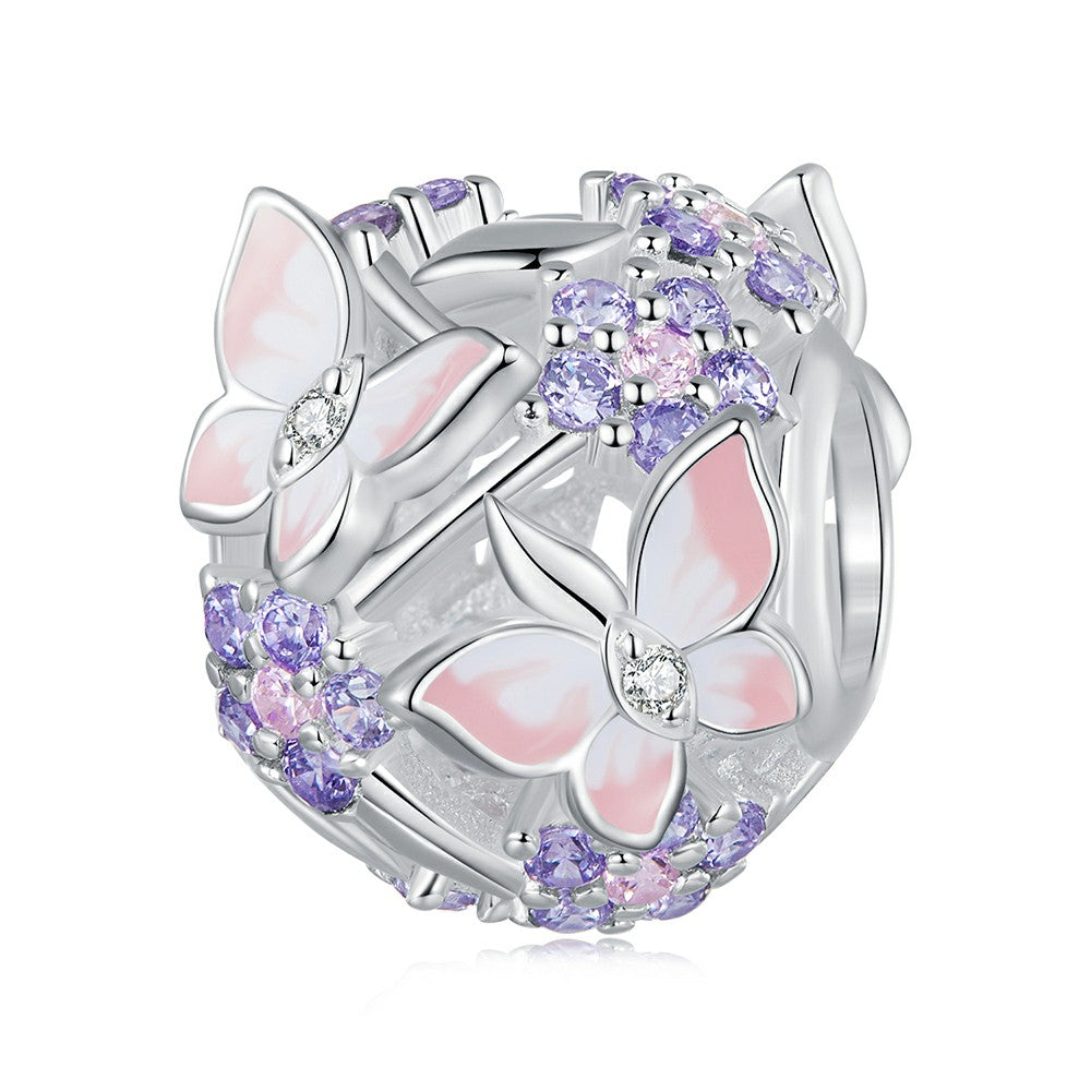 Breloque Papillon Zircon Argent Sterling 925 Xs2007