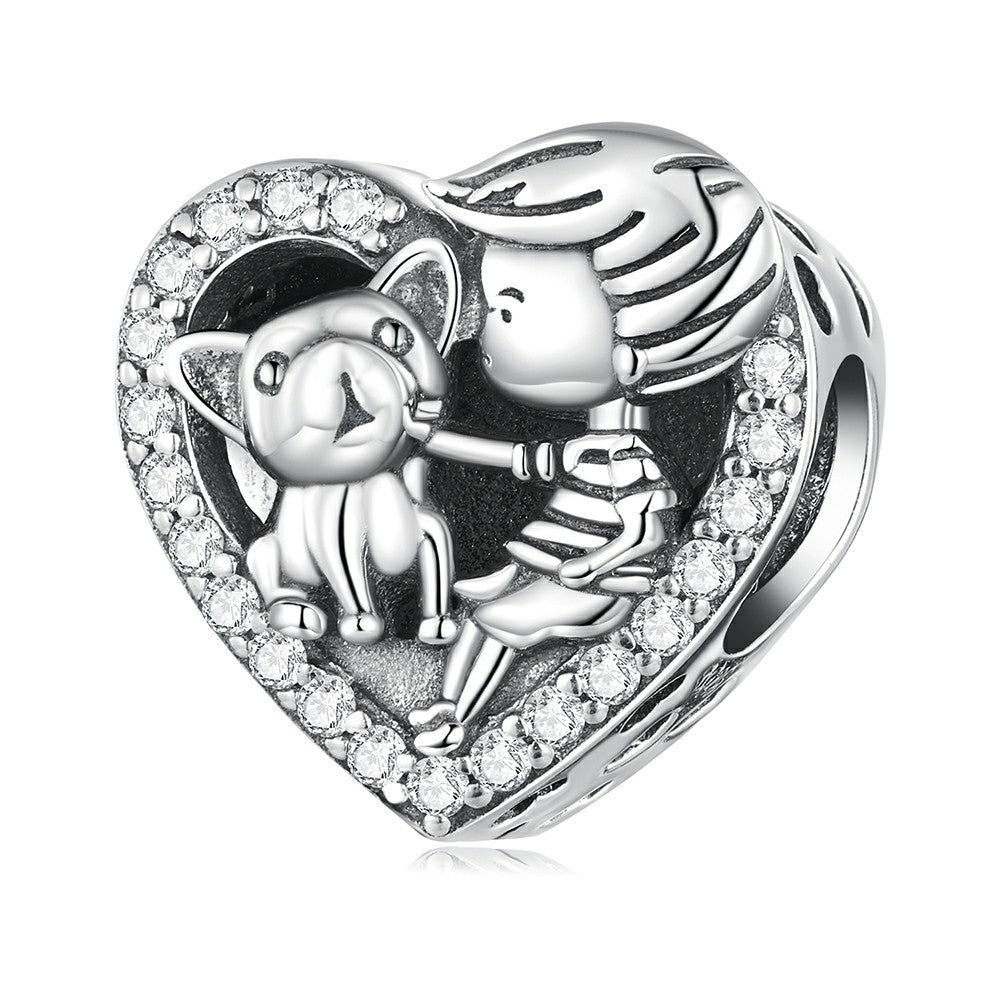 Charme Garçon Et Animal De Compagnie 925 Argent Sterling Xs2010